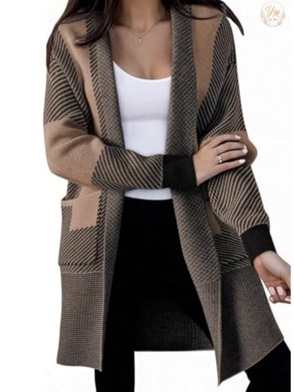 Long Oversized Cardigan Sweater Open Front Pockets Fall Winter